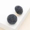 Fashnzfab Seed Beaded Dome Earrings In Blue