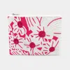 Fashnzfab Seed Beaded Flower Clutch / Crossbody Bag In Pink