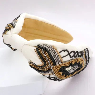 Fashnzfab Seed Beaded Headband In White