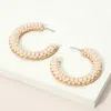 Fashnzfab Seed Beaded Hoop Earrings In Gold