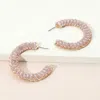 Fashnzfab Seed Beaded Hoop Earrings In Gold