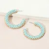 Fashnzfab Seed Beaded Hoop Earrings In Multi