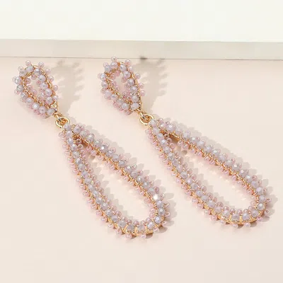 Fashnzfab Seed Beaded Long Teardrop Dangle Earrings In Multi