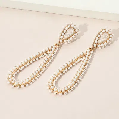 Fashnzfab Seed Beaded Long Teardrop Dangle Earrings In Multi