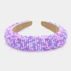 Fashnzfab Seed Beaded Padded Headband In Purple