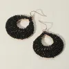 Fashnzfab Seed Beaded Ring Dangle Earrings In Multi