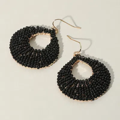 Fashnzfab Seed Beaded Ring Dangle Earrings In Multi