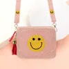 Fashnzfab Seed Beaded Smile Accented Rectangle Tassel Crossbody Bag In Pink