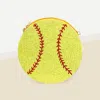 Fashnzfab Seed Beaded Softball Crossbody Bag In Yellow