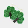 Fashnzfab Seed Beaded St Patricks Day Clover Dangle Earrings In Multi