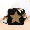 Fashnzfab Seed Beaded Star Accented Square Camouflage Crossbody Bag In Black