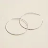 Fashnzfab Semi Fine Collection - 18k White Gold Dipped Open Hoop Earrings In White
