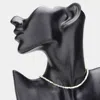 Fashnzfab Semi Precious Faceted Beaded Choker Necklace - Gold, White In White