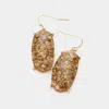 Fashnzfab Semi Precious Hexagon Dangle Earrings - Neutral In Gold