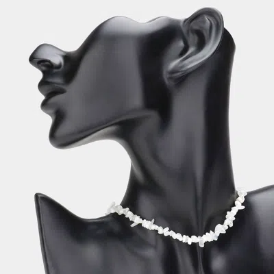 Fashnzfab Semi Precious Stone Beaded Choker Necklace In Multi