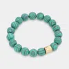 Fashnzfab Semi Precious Stone Beaded Stretch Bracelet In Blue