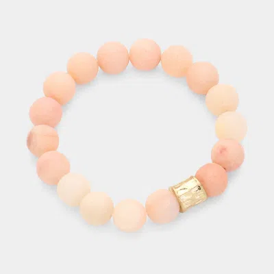 Fashnzfab Semi Precious Stone Beaded Stretch Bracelet In Multi