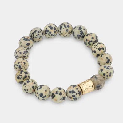 Fashnzfab Semi Precious Stone Beaded Stretch Bracelet In Multi