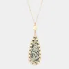 Fashnzfab Semi Precious Teardrop Pendant Long Necklace In Multi