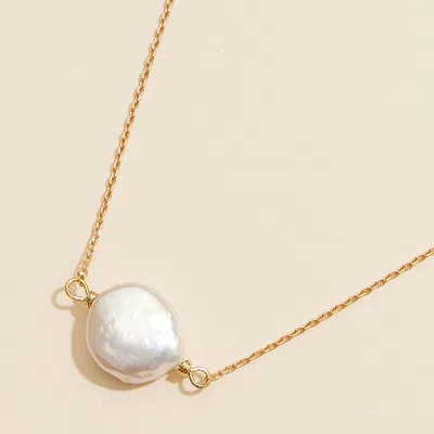 Fashnzfab Semi-fine Collection 18k Gold Dipped Pearl Pendant Necklace