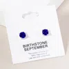 Fashnzfab September - Birthstone Stud Earrings In Blue