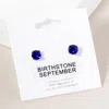 Fashnzfab September - Birthstone Stud Earrings In Blue