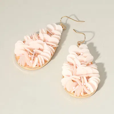 Fashnzfab Sequin Beaded Teardrop Dangle Earrings In Pink