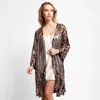 Fashnzfab Sequin Cover-up Kimono Poncho In Multi