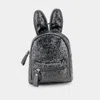 Fashnzfab Sequin Cute Bunny Ears Mini Backpack Bag In Black