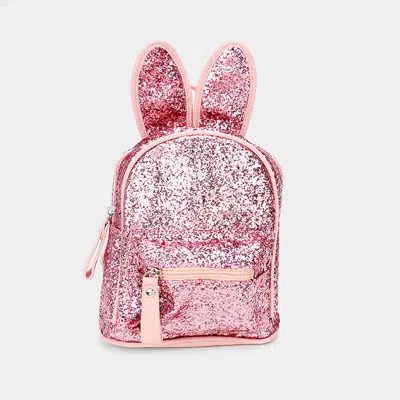 Fashnzfab Sequin Cute Bunny Ears Mini Backpack Bag In Pink
