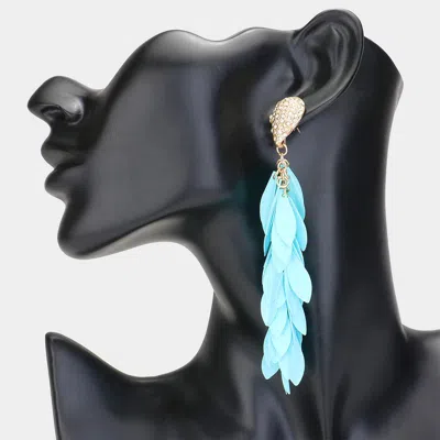 Fashnzfab Sequin Fringe Dropdown Earrings - Turquoise In Blue