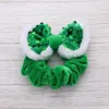 Fashnzfab Sequin Fuzzy Christmas Bow Scrunchie Hairband In Green