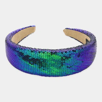 Fashnzfab Sequin Headband In Green