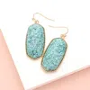 Fashnzfab Sequin Hexagon Dangle Earrings - Blue In Blue