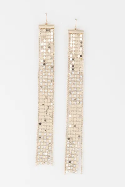 Fashnzfab Sequin Jewel Bar Drop Earrings In Gold