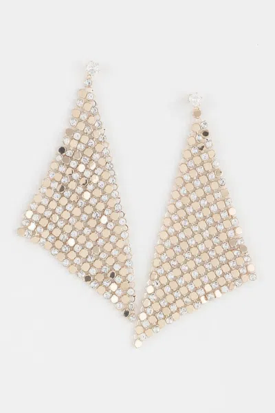 Fashnzfab Sequin Jewel Curtain Drop Earrings In Gold