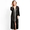 Fashnzfab Sequin Long Cover-up Kimono Poncho In Black