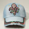 Fashnzfab Sequin Mardi Gras Fleur De Lis Patch Baseball Cap In Multi
