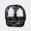 Fashnzfab Sequin Rainbow Zipper Transparent Mini Backpack In Black