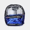 Fashnzfab Sequin Rainbow Zipper Transparent Mini Backpack In Multi
