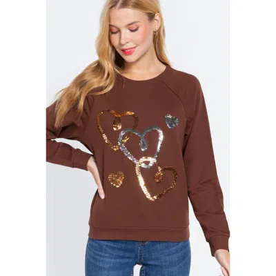 Fashnzfab Sequins French Terry Pullover Top In Multi