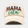 Fashnzfab Serape Mama Cita Message Vintage Baseball Cap In Sand