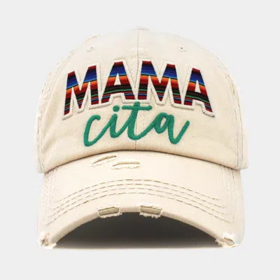 Fashnzfab Serape Mama Cita Message Vintage Baseball Cap In Sand