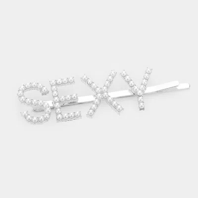 Fashnzfab Sexy Pearl Hair Bobby Pin In Metallic