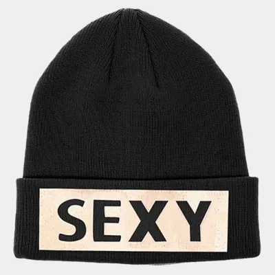 Fashnzfab Sexy Soft Knit Beanie Hat In Black