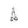 Fashnzfab Shake It! Oxidized 3d Maracas Charm In Silver