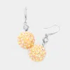 Fashnzfab Shamballa Ball Dangle Earrings In Orange