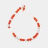 Fashnzfab Shamballa Ball Hoop Earrings - Orange, White In Red