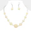 Fashnzfab Shamballa Ball Necklace In Metallic