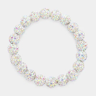 Fashnzfab Shamballa Ball Stretch Bracelet Ab In Multi